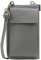 SH Leder Damen Handytasche Umhängetasche Geldbörse Multifunktion Beutel aus Echtleder Verstellbar Schultergurt Handy bis 6,8 Zoll 11,50x19cm Sarah G339 (Grau)