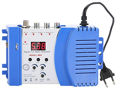 VBESTLIFE Modulador de RF AV-RF AV-TV Converter Compatible con VHF/UHF Frecuencia de Funcionamiento para receptores de satélite/cámaras de Video/cámaras de CD/VCR/DVD(Enchufe de la UE)