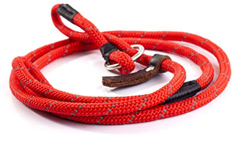 Gee Tac Figure of Eight Soft Hi Viz Dog Lead - RED