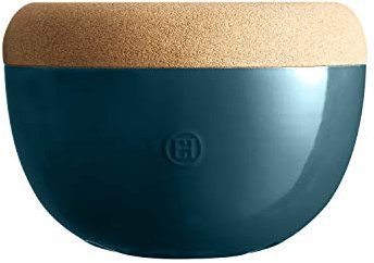 Emile Henry EH978764 - Cortador alto de conservación para frutas y verduras (diámetro 27 cm, cerámica y corcho), color azul