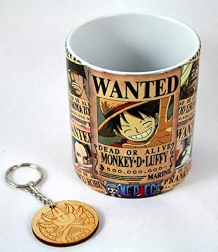 Cerámica Taza + Llavero - Serie One Piece, 0.3L (New World Wanted)
