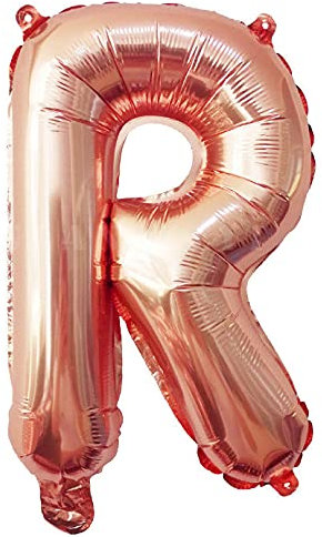 Lepep 40 cm Roségold Luftballons Zahlen von 0 bis 9 Buchstaben von A bis Z Party Deko Ballons für Geburtstag Babydusche Brautparty Hochzeit Abschlussball Folienballons Dekoration (Buchstabe R)