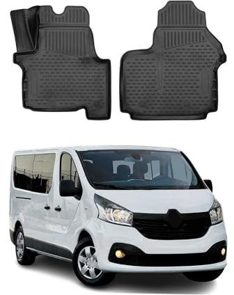 OMAC Gummimatten Fußmatten kompatibel mit Opel Vivaro 2014-2021 TPE Automatten Schwarz 2X