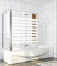 Acezanble Badewannenaufsatz 120x70cm Eck Duschwand Badewanne 2-tlg.Faltwand mit 6mm Nano Querstreifen Glas H140cm