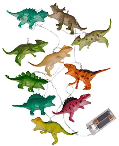 Binnan Lichterketten,10er LED Dino Lichterkette 3D-Nachtlicht 1,70 m USB Draht Lichterketten Dinosaurier Deko Lampe für Halloween Kinderzimmer Party Deko
