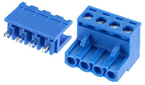 sourcing map 20 Satz Schraubklemmenblock für Leiterplattenmontage 5.08 mm Raster 4 Stifte 15A Gerade Stecker für Elektrik Instrumente