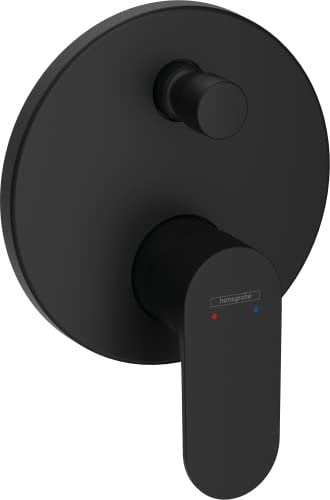 hansgrohe Wannenarmatur Rebris S, Unterputz Badarmatur für 2 Funktionen, Mattschwarz