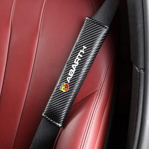 PAKCEEINC Sicherheitsgurt Schulterpolster, FüR FIAT Abarth 695 595 500 competizione 124 Spider Premium Auto FüR Kinder Und Erwachsene Schutz Abnehmbar Gurtpolster Innenausstattung ZubehöR