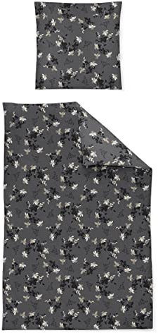 Irisette Edel-Flanell Bettwäsche Set Alpaka 8398 grau 155 x 220 cm + 1 x Kissenbezug 80 x 80 cm