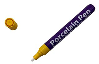 Craftplay Porcelain pens | Markers for porcelain, glass and ceramics | Dishwasher safe finish | Yellow