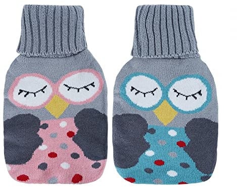 2PCS Hot Water Bottle Cover, 1L/2L Animal Pattern Knitted Cover for Warm Water Bag(Only Cover)