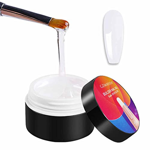 GZMAYUEN Transparent Aufbaugel Builder Gel 15ML Nagel Schablone Nagelverlängerung Gel Clear UV Nail Gel-nagelverlängerung Klar Nail Extension Fiberglas Gel
