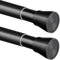 2 Stücks Duschstange ohne Bohren Duschvorhangstange Teleskopstange für Bäder, Schränke, Fenster, Kleiderschrank, 110-200cm(Schwarz)