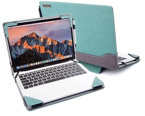 Berfea Protective Cover Case Compatible with 14“ DELL Latitude 3450, Latitude 3440, Latitude 14 3445 Chromebook, Vostro 14 3420 3425 5490 14 inch Laptop Notebook Sleeve PU Leather Hard Case Shell