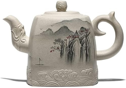 Handbemalte Landschaftsmalerei Teekanne Keramik Kung Fu Tee Teekanne Set Einzelprodukt Teekanne Wasserkocher Teeset (Color : A, Size : As The Picture Shows) Made in China