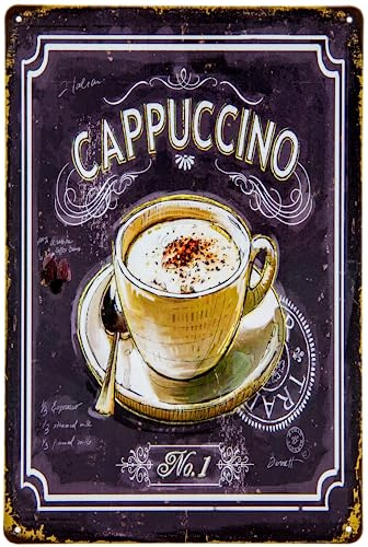 30 x 20 cm wetterfestes KAFFEE Café Blechschild, Spezialitäten Rezept, Deko Übersicht Wandschild, Küchenschild, Kaffeehaus Kultur