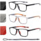 Hubeye 3 Pairs TR90 Sports Reading Glasses for Men and Women Square Comfortable Flexible Blue Light Blocking Computer Readers 3.50
