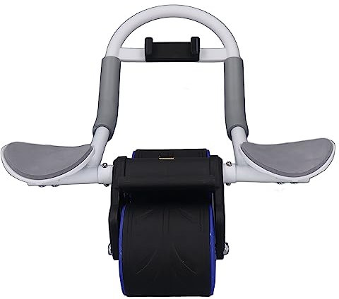 Bauchroller-Übungsrad, Automatisch Einziehbares Metall-Bauchroller-Muskelaufbauhaus für Schwangere Frauen (Blau)