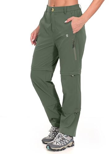 Little Donkey Andy Zip Off Wanderhose Damen Atmungsaktiv Schnell Stretch Trekkinghose Abnehmbar Outdoorhose Funktionshose Graugrün XXL