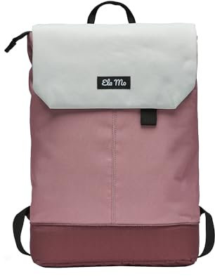 Ela Mo Rucksack Damen - Daypack schön u. durchdacht - Laptop Rucksäcke für Frauen - Anti Diebstahl Tasche für Schule, Uni, Business (Strawberry Cream)
