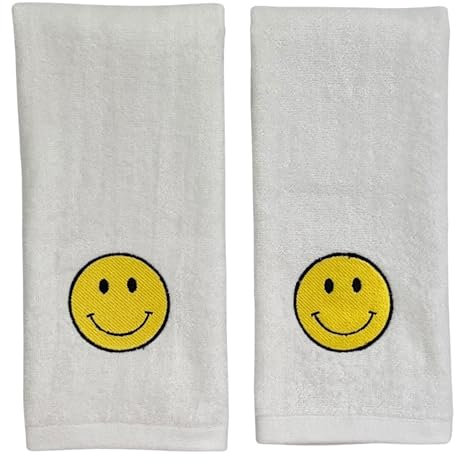 Serafina Home Smiley-Handtuch mit lächelndem Gesicht, 100% Baumwolle, 40,6 x 63,5 cm, perfekt für Einweihungsfeiern, Weihnachten, Geburtstag, Geschenk-Dekoration