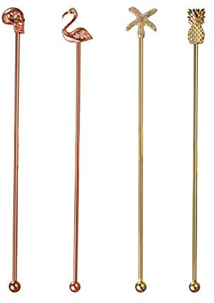 GLigeT Tablespoons Stainless Steel Coffee Beverage Stirrers Stir，Reusable Creative Flamingo Pineapple Cocktail Bar Party Swizzle Sticks Serving Spoon