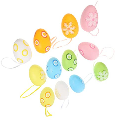 AOKWAWALIY 12pcs Ostereier Ostereiersuche Kit Osterei Dekorationen Schaumstoff Osterei Party Supplies Frühling Dekorationen Ornament Osterdekoration Weich bemalte Eier Kunststoff