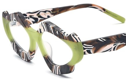 EYPKPL Cat-Eye-Brillenfassungen, Bunte Acetat-Brillenfassungen, Trendige und leichte Brillenfassungen, Exquisite Brillen, Unisex