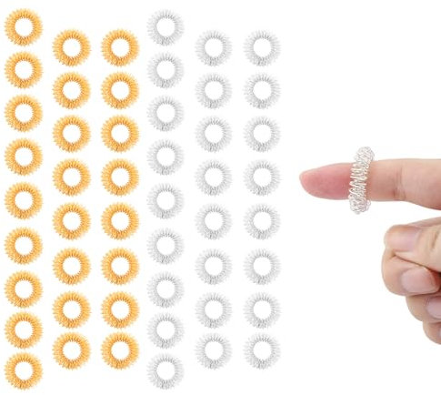 BREANIFULL 50 Stück Finger Massage Ring Handgelenk Akkupressurringe Stress Ring Massage für Stress Reduzierstück Für Nachhaltig Mehr Entspannung (25 Gold + 25 Silber)