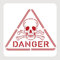 NBEADS Totenkopf Warnzeichen Malerei Schablone, 30x30cm Gefahr Worte Malerei Schablonen Ausgehöhlte Kunst und Handwerk Schablonen PET Wiederverwendbare Schablonen für Street Road Wall Lake Board