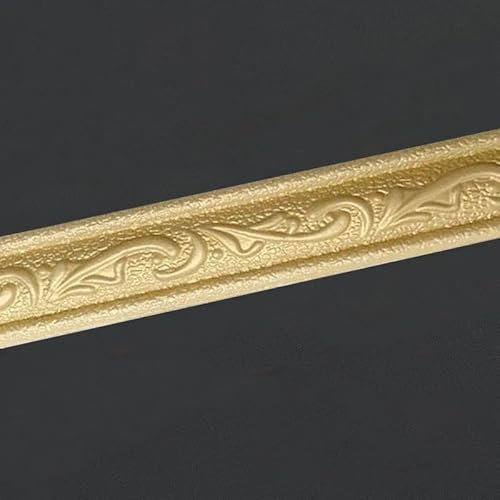 Dostear Peel and Stick Wallpaper Border Self-Adhesive Wall Border Sticker Home Ceiling Decorative Border for Bathroom Living Room Kitchen Gold 4 X 230cm(1pcs)