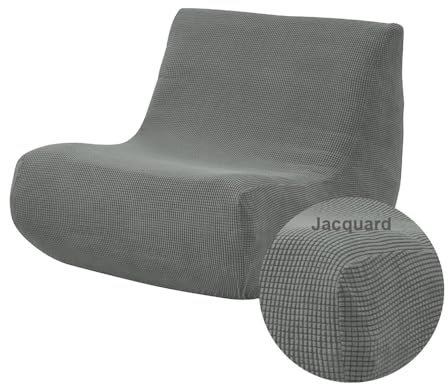 Highdi Stretch Lazy Sofabezug 1 Sitzer, Jacquard Sofabezug ohne Armlehnen Sofahusse Schonbezug Weicher Sofa Überzug Waschbar Sofaüberwurf Wohnzimmer Sofaschoner Hund Katze Sofaschutz (dunkelgrau)