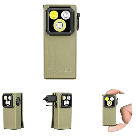 OLIGHT Oclip Ultra 530 Lumens Clip on Torch with UV Light, Floodlight, Spotlight, USB-C Rechargeable EDC Lamp with Magnetic Base, Durable Mini LED Flashlight for Running, Working, Hiking (Olive Green)