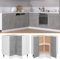 Myheimly Eckunterschrank Betongrau 75,5x75,5x81,5 cm Holzwerkstoff Küchenschrank Küchenzeile Küchenmöbel Unterschrank Küchenunterschrank Schrank