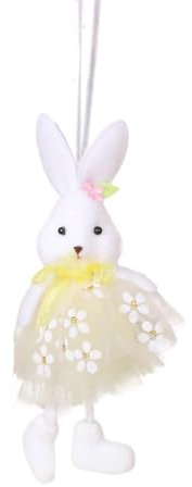 Morain Osterhasen-Plüsch-Ornament mit Kleid, Urlaubsdekorationen, weicher Stoff, Rock, handgefertigt, hängende Dekorationen für jeden