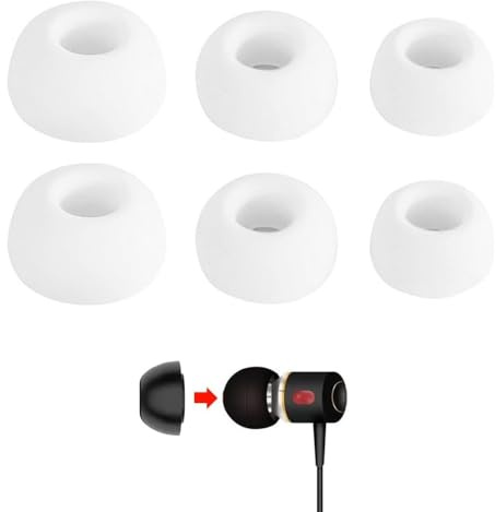 Just Accessories 18 X White Replacement Silicone In-Ear Earphone Headphone Earbuds Tips Gels Eartips Rubber Spare (All Small)