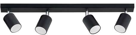KAR LIGHTING Spotbalken 4-flammig Schwarz – schwenkbarer Deckenstrahler, Deckenlampe & LED Deckenleuchte aus Metall – GU10 Strahler für Küche, Wohnzimmer, Flur – modern & LED geeignet