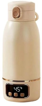 Koolenry 500 Ml Intelligenter Tragbarer Wasserkocher, Wiederaufladbar über USB mit Temperaturregelung für Babymilch, Wasser, Tee, Ideal für Unterwegs