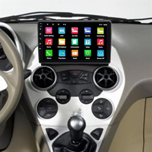 4+64G Android 14 2 Din Car Stereo for Ford Ka 2008-2014 con Bluetooth, 9 inch IPS Touchscreen con Wireless Carplay Android DAB Auto Radio Display GPS Navi Backup Camera FM/RDS Mirror Link