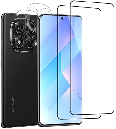 Devgoed [2+2 Stück] für Folie Xiaomi Redmi Note 14 Pro 5G Panzerglas Kameraschutz, Stoß-Kratzfest Displayschutz Xiaomi Poco X7 Schutzglas, Schutzfolie Xiaomi Redmi Note 14 Pro 5G/Poco X7 Displayfolie