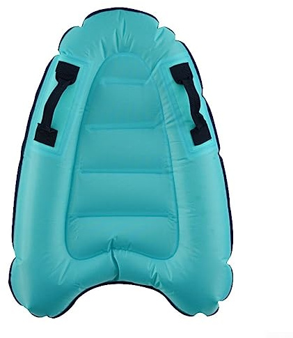 Planche de bodyboard gonflable pour enfant avec poignées sécurisées pour piscine et surf (bleu)