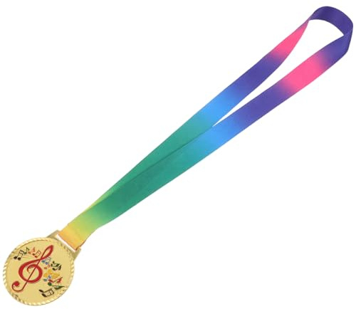 SHINYPASING Médaille de Musique en Alliage de Zinc Doré Cordon, Récompense Garçon et Filles pour Concours Piano Violon Chant Danse, Médaille D’Or Première Place pour Cérémonie Sportive