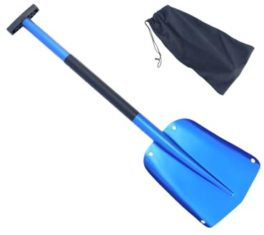 Pelle à neige portable pliable avec prise ergonomique pour allée et randonnée, aventure d'urgence, utilisation en alliage d'aluminium