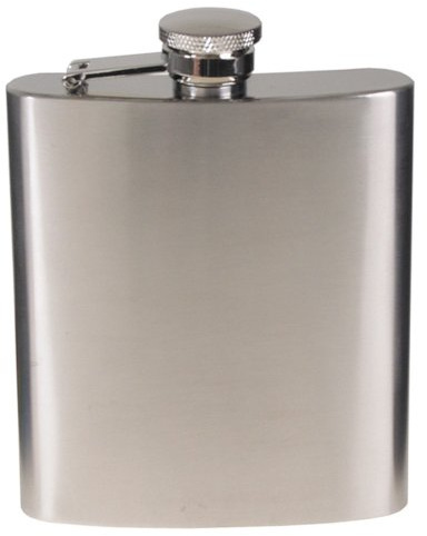 Flachmann, Edelstahl, chrom matt, 6 OZ, 170 ml