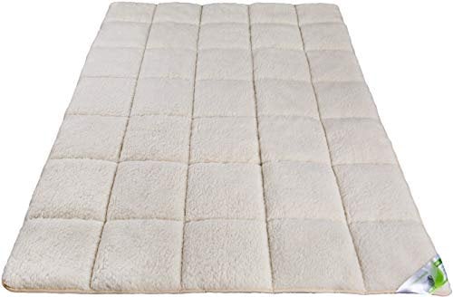 franknatur - Unterbett Lammflor mit Merino Schurwolle Matratzen-Auflage 120x200