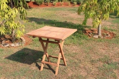 LINDER EXCLUSIV Echt Teak Tisch Gartentisch Teaktisch Klappbar 70 x 70 x 75 cm TH025