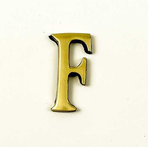 Black Country Metal Works 1.5-2 Inch Self Adhesive Numbers & Letters Polished Brass (Solid Brass) (F)