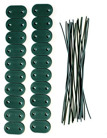 jarolift Befestigungskit für Sichtschutzmatten Sichtschutzzaun, Clips & Drahtschlaufen, Witterungsbeständig, Grün, 20er Pack