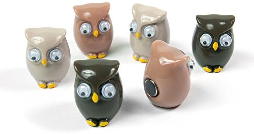 Assorted Animal Style Office Magnets Owls - 20 x 16 x 16 mm - Owl-shaped magnets for fun kids and can brighten up any noticeboard or fridge - holds up to five sheets of A4 paper
