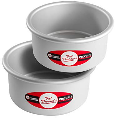 Fat Daddio's Anodized Aluminum Round Cake Pans, 2 Piece Set, 6 x 3 Inch
